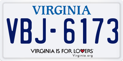 VA license plate VBJ6173