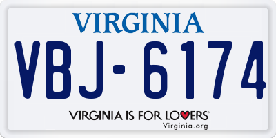 VA license plate VBJ6174