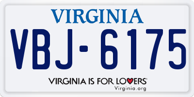 VA license plate VBJ6175