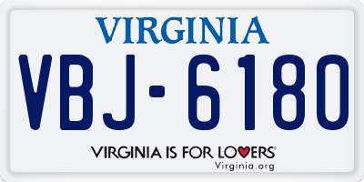 VA license plate VBJ6180