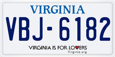 VA license plate VBJ6182
