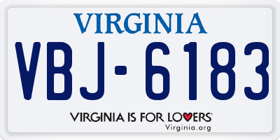 VA license plate VBJ6183