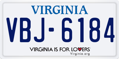 VA license plate VBJ6184