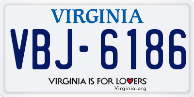 VA license plate VBJ6186