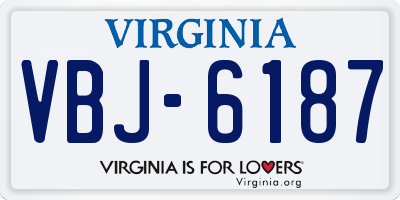 VA license plate VBJ6187