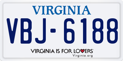 VA license plate VBJ6188