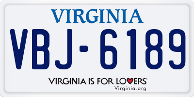 VA license plate VBJ6189