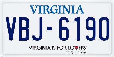VA license plate VBJ6190