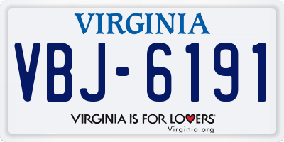 VA license plate VBJ6191