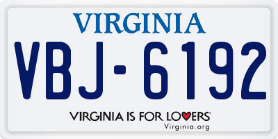 VA license plate VBJ6192