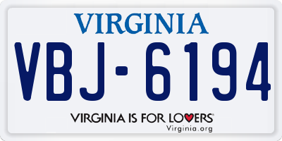 VA license plate VBJ6194