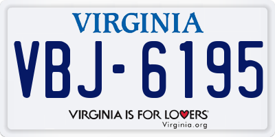 VA license plate VBJ6195