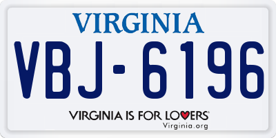 VA license plate VBJ6196
