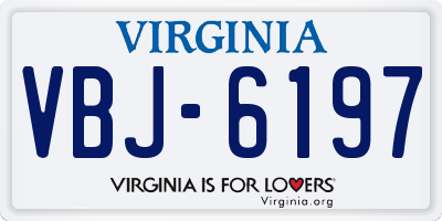VA license plate VBJ6197