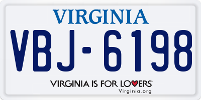 VA license plate VBJ6198