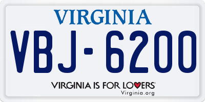 VA license plate VBJ6200