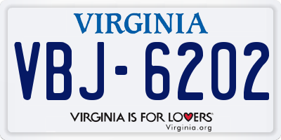 VA license plate VBJ6202