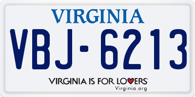 VA license plate VBJ6213