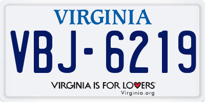 VA license plate VBJ6219