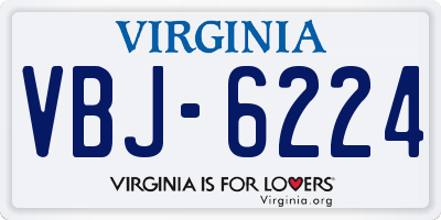 VA license plate VBJ6224