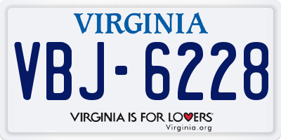 VA license plate VBJ6228