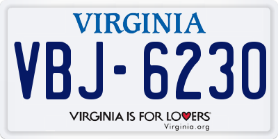 VA license plate VBJ6230