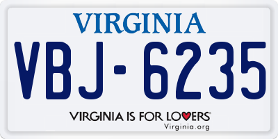 VA license plate VBJ6235