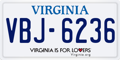 VA license plate VBJ6236