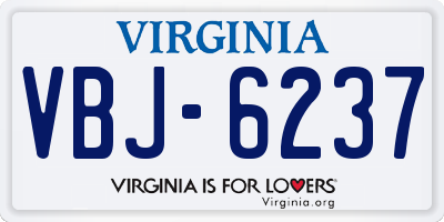 VA license plate VBJ6237