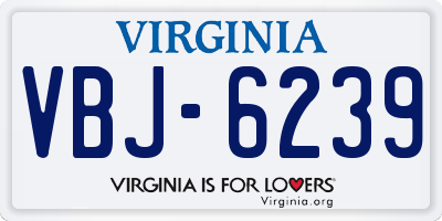 VA license plate VBJ6239