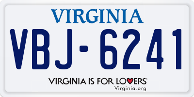 VA license plate VBJ6241