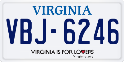 VA license plate VBJ6246