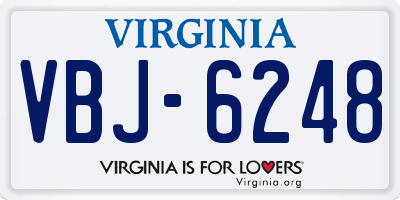 VA license plate VBJ6248