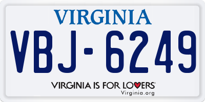 VA license plate VBJ6249