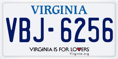 VA license plate VBJ6256