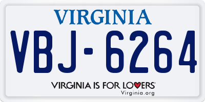 VA license plate VBJ6264