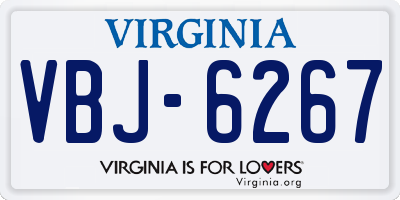 VA license plate VBJ6267