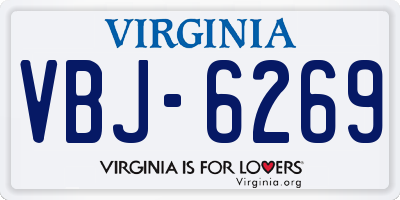 VA license plate VBJ6269
