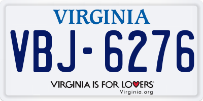 VA license plate VBJ6276