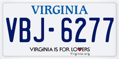 VA license plate VBJ6277