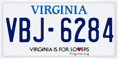 VA license plate VBJ6284