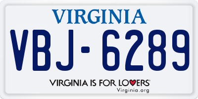 VA license plate VBJ6289