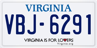 VA license plate VBJ6291