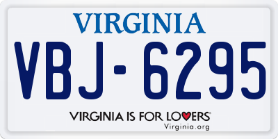 VA license plate VBJ6295