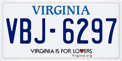 VA license plate VBJ6297