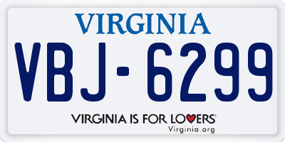 VA license plate VBJ6299