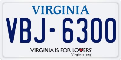 VA license plate VBJ6300