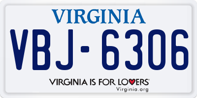 VA license plate VBJ6306