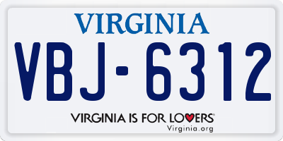 VA license plate VBJ6312