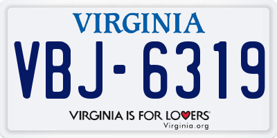 VA license plate VBJ6319